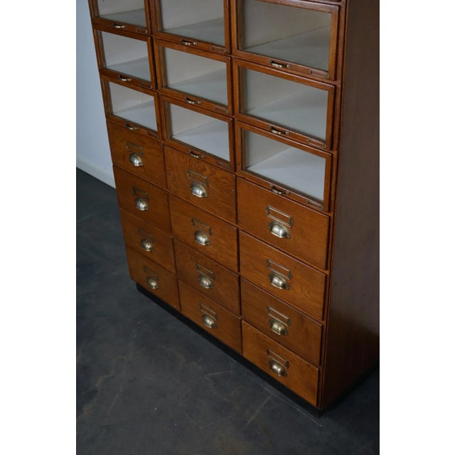 Large Vintage Dutch Oak Haberdashery Shop Cabinet, 1930s For Sale - Image 15 of 18