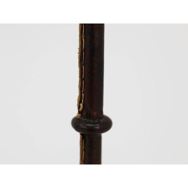Reading Floor Lamp in Leather by Jacques Adnet for Valenti, Spain, 1970s For Sale - Image 6 of 11