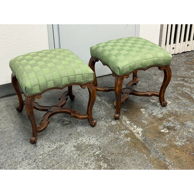 French Minton-Spidell Gerard Stools, Pair For Sale - Image 3 of 12