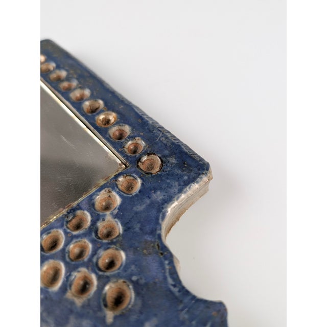French Stoneware Wall Mirror in the style of Les Argonautes, 1970s For Sale - Image 10 of 12