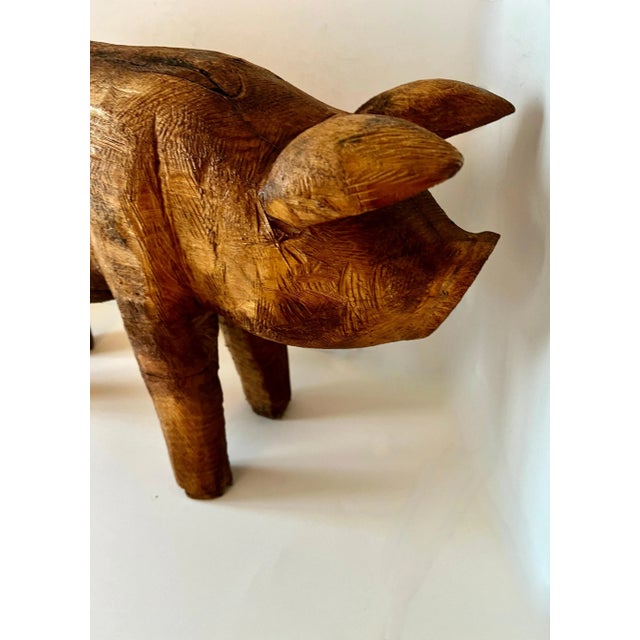 Early 20th Century Hand Carved Folk Art Standing Pig For Sale - Image 10 of 12