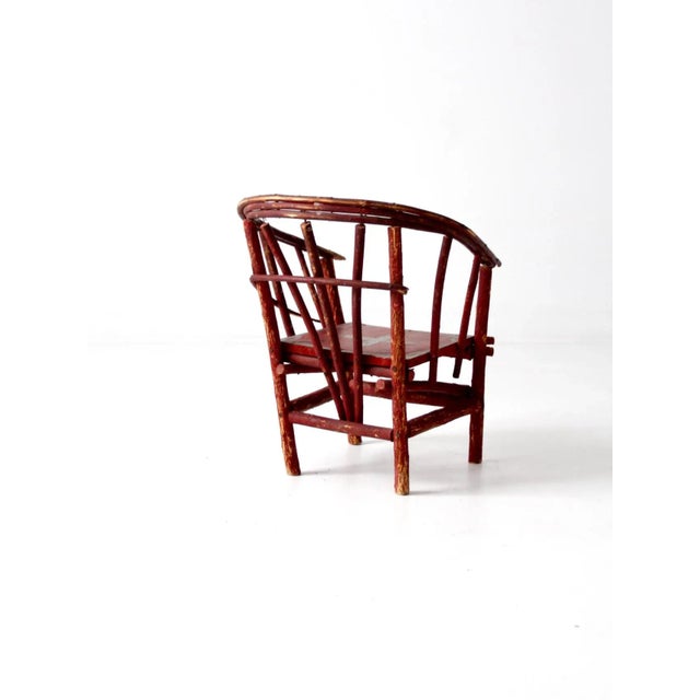 Antique Folk Art Children's Chair For Sale - Image 6 of 9