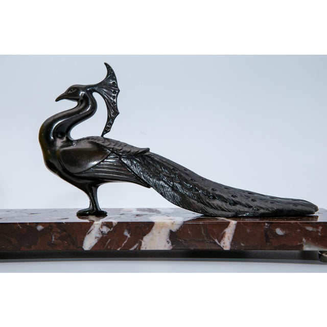 Purple Art Deco Table Lamp with Marble Base, 1930 For Sale - Image 8 of 9