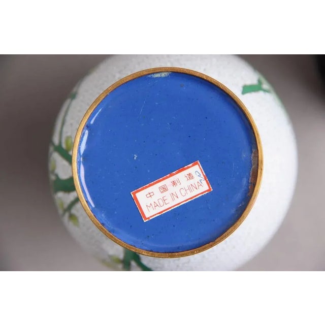 Chinese Jingfa Vases in Enamel, Metal & Wood, 1960s, Set of 2 For Sale - Image 6 of 7