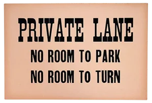 Vintage Private Lane Sign