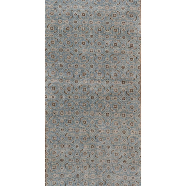 Antique 1910 Blue Tabriz Runner - 3ft 3in X 15ft 8in For Sale - Image 12 of 12