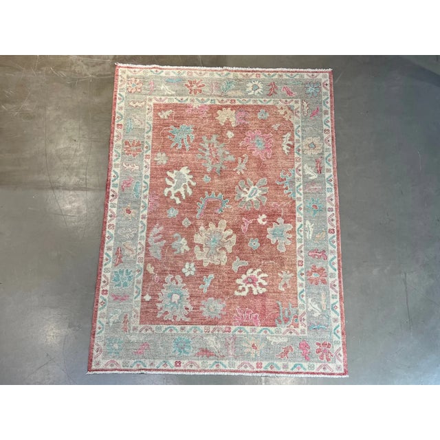 2010s Oushak Design Wool Rug For Sale - Image 5 of 5