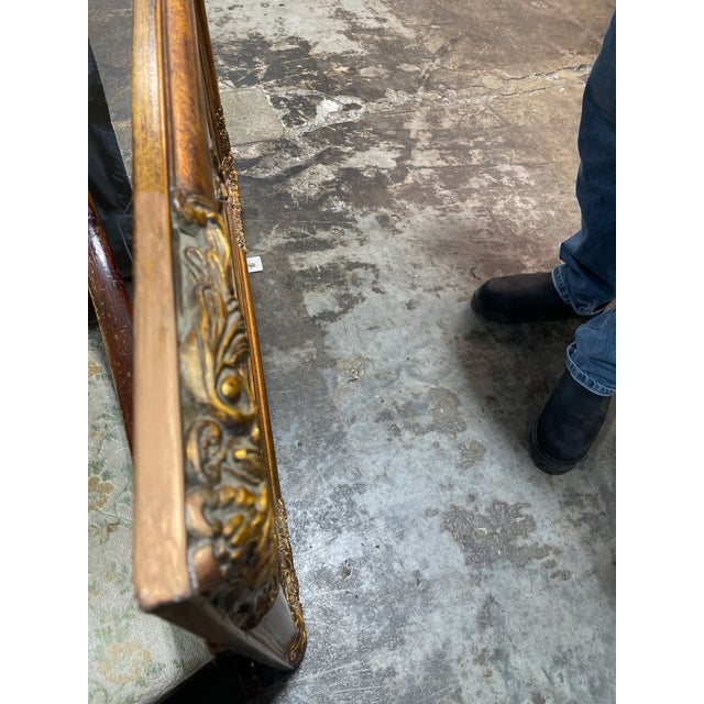 Textile Mid 20th Century Le Blanc De Jardin (The Garden Bench) by James Tissot Oil on Canvas Reproduction by "Raymond" For Sale - Image 7 of 9