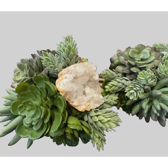 Custom One-of-a-Kind Succulent & Geode Arrangement on Grapevine Branch 24" W X 7" D X 6" H For Sale In Los Angeles - Image 6 of 9