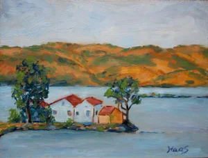 Benicia Bay, Contemporary Plein Air Landscape Oil Painting