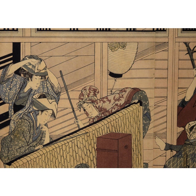 "House Cleaning in Preparation for the New Year" - Japanese Woodblock on Paper by Kitagawa Utamaro 1pr For Sale - Image 4 of 9