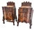 Pair of Antique American Victorian Rococo Revival Figured Walnut Marble-Top Bedside Cabinets, Circa 1870 For Sale