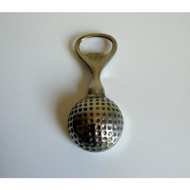 Mid-Century Modern Vintage Silver Golf Ball Bottle Opener For Sale - Image 3 of 7