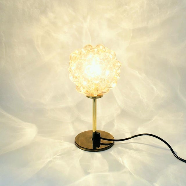 Mid-Century Bubble Glass and Brass Table Lamps by Helena Tynell, Germany, 1960s, Set of 2 For Sale - Image 6 of 11