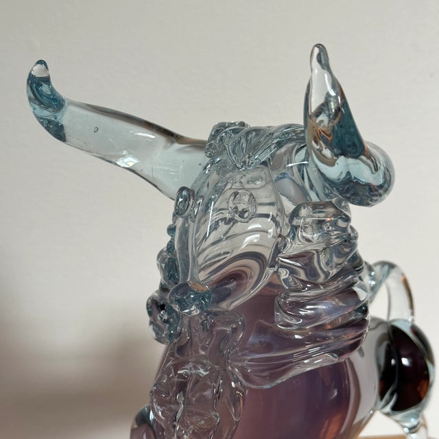 Mid-Century Murano Glass Sculptural Bull in Shades of Purple For Sale In Los Angeles - Image 6 of 11