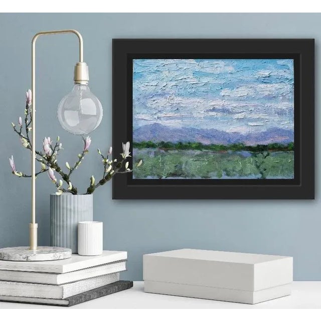 Nevada Cloudscape Oil on linen panel. Signed Haas 12x9 linen panel Unframed. Frames shown are for sample only.