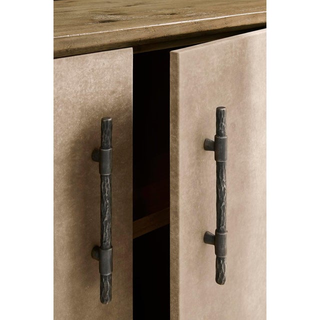 Rustic Modern Leather Front Credenza For Sale - Image 10 of 13