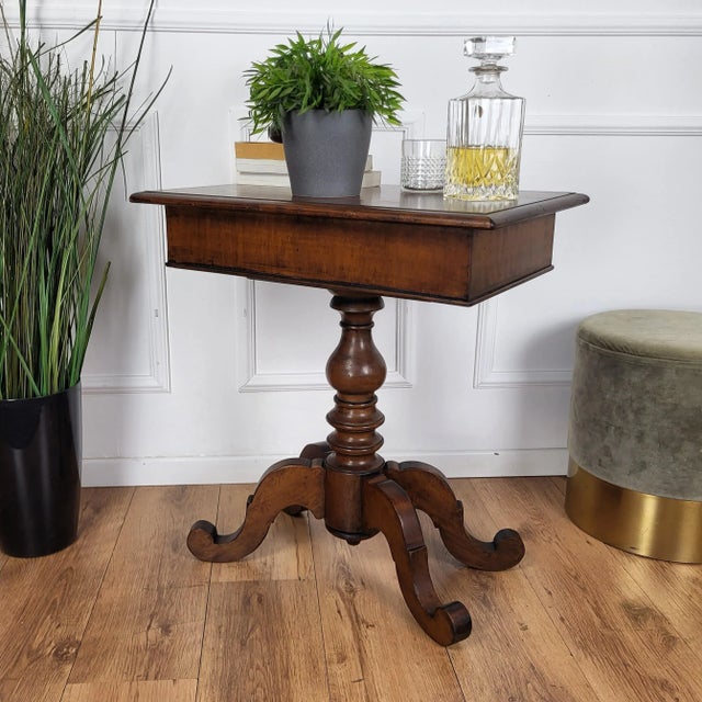 Italian Walnut Side Table, 1890s For Sale - Image 6 of 9