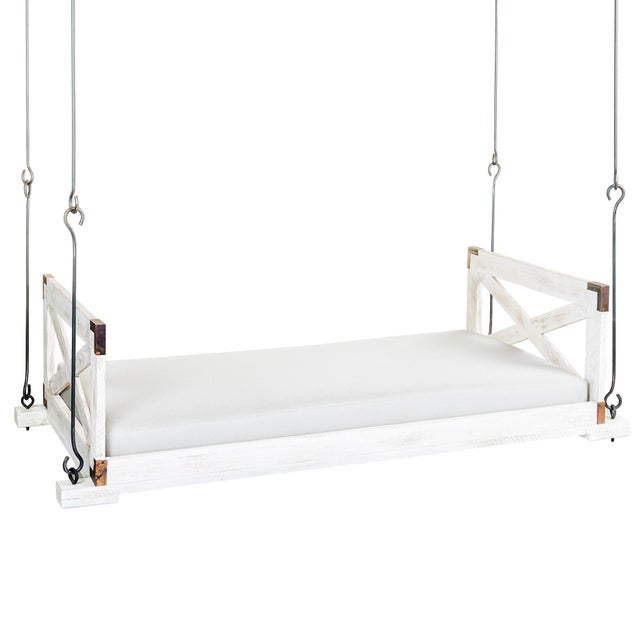 The Hanging Day Bed with Sides offers another option for relaxing in Lowcountry style. Copper wrapping on the corners...