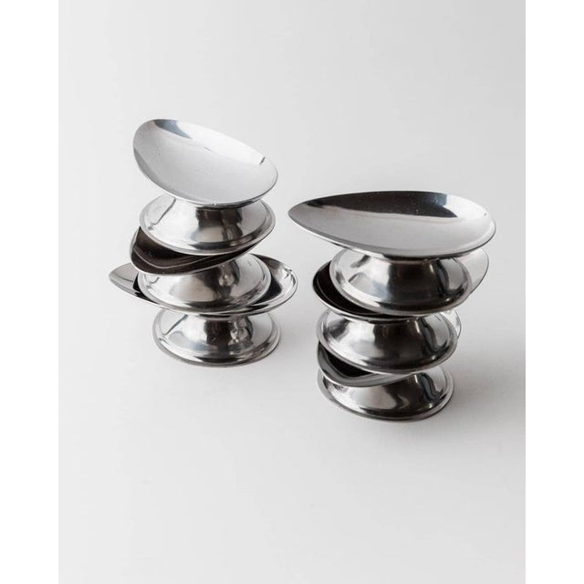 Vintage Oval Stainless Steel Bowls, 1970s, Set of 6 For Sale - Image 9 of 11
