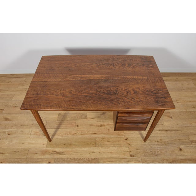 Mid-Century Walnut Freestanding Desk from Rosengren Hansen, Denmark, 1960s For Sale - Image 11 of 18