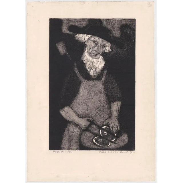 1950s Amish Butcher Etching by Kiehl and Xian Newswanger For Sale - Image 4 of 5