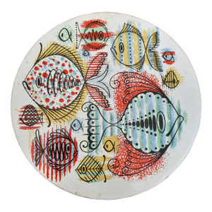 Retro 1950s Ceramic Fish Trivet