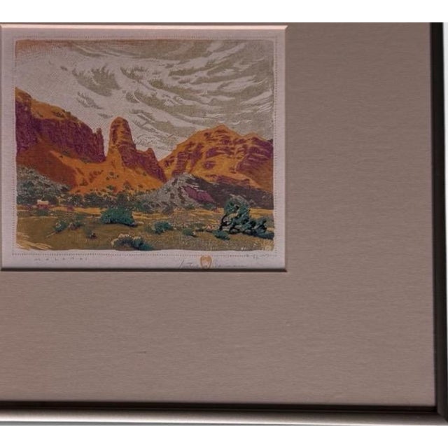 1930s Gustave Baumann Signed Southwest Color Woodcut "Malapai" Framed Art For Sale - Image 11 of 13