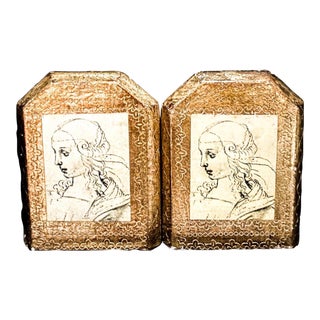 Vintage Florentine Gold Gilded Bookends- a Pair For Sale