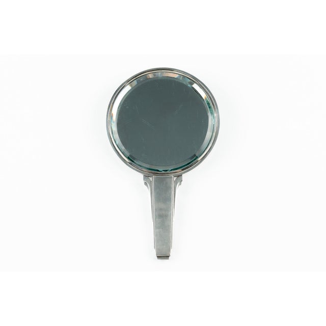 Mid-Century Modern Georg Jensen Sterling Silver and Ebony Hand Mirror No. 224 by Harald Nielsen, Denmark C. 1930 For Sale - Image 3 of 13