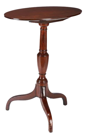 American Tilt Top Spider Leg Oval Candle Stand, C. 1790-1810