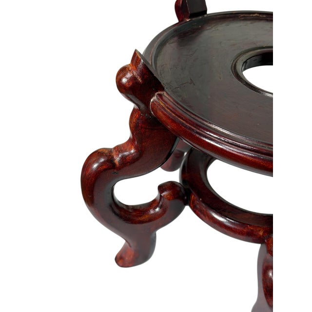 This is a beautiful, traditional Chinese carved wood display stand, perfect for elevating large porcelain fishbowls,...