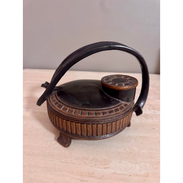 Vintage Sculptural Artisan Studio Pottery Teapot Signed For Sale - Image 10 of 12