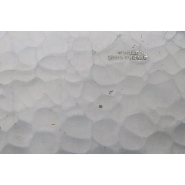 Large Art Deco Mid Century Hand Forged Aluminum Tray For Sale - Image 10 of 10