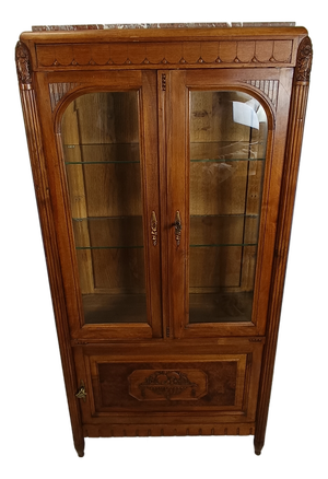 Art Deco Walnut Display Case, 1920s