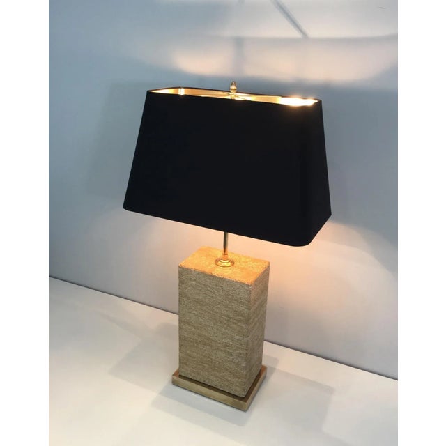 Reconstituted Stone and Brass Adjustable Table Lamp French, circa 1970 For Sale - Image 12 of 13