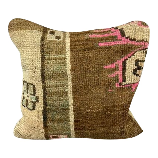 20 x 20 Rug Pillow Sapphire Serenade Turkish Pillow Cushion Cover For Sale