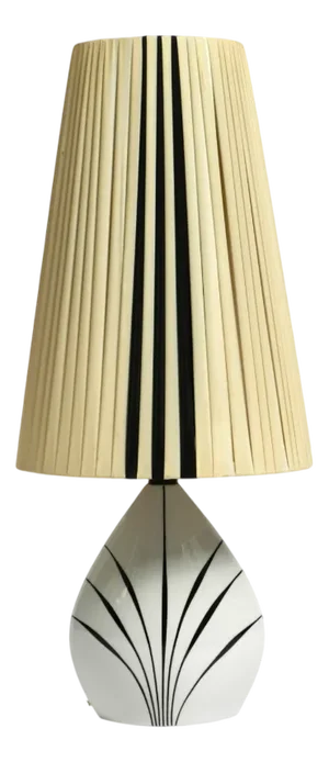 Mid-Century Table Lamp in Ceramic and with Plastic Shade by Alka Kunst, 1950s
