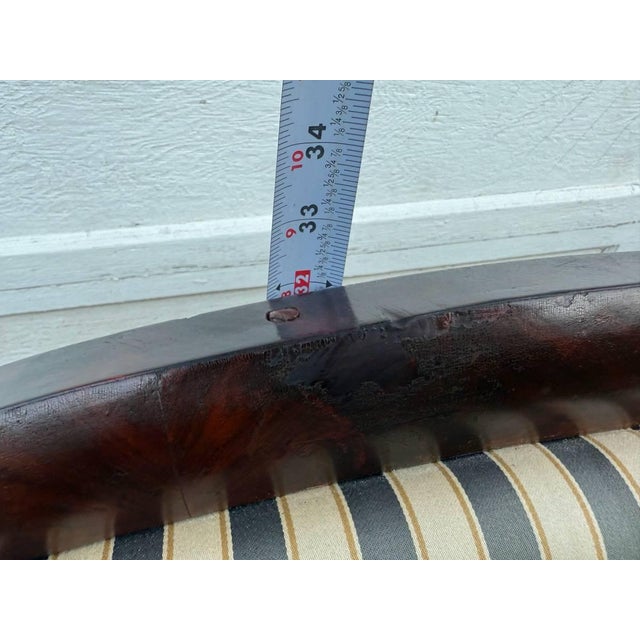 Antique American Empire Style Flame Mahogany Upholstery Sofa For Sale - Image 4 of 10