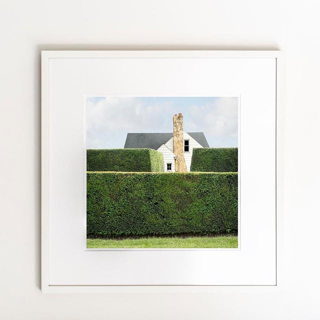 Digital collage of Midwestern house from the artist's series "House & Hedge". Edition of 5. Image measures 22"x22" printed...