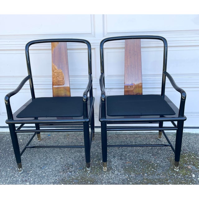 Postmodern 1980s Italian Postmodern Chinoiserie Dining Chairs Set of 6 For Sale - Image 3 of 12