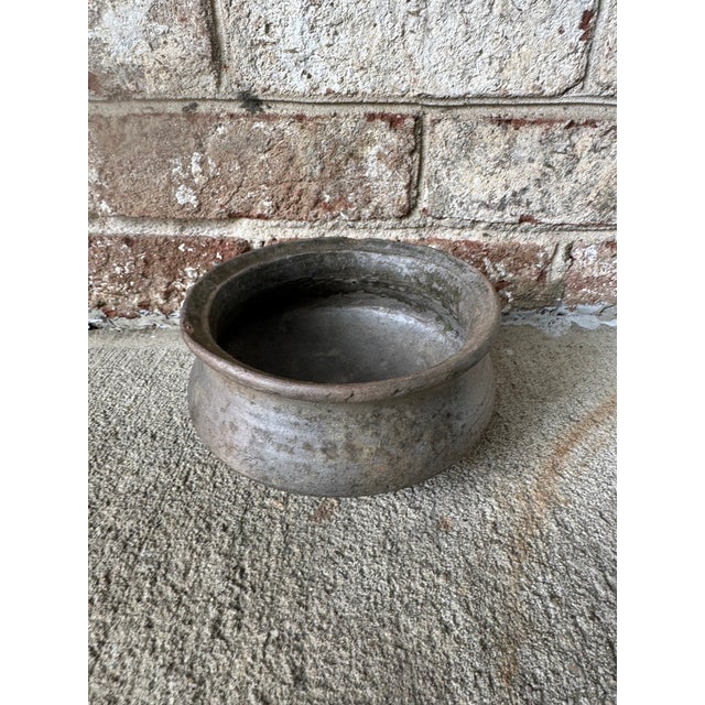 Indian Vintage Blue Gray Indian Pot on Custom Ring For Sale - Image 3 of 11