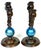 Pair Tiffany Studios No. 1312 Patinated Bronze & Blue Favrile Glass Candelabra For Sale - Image 11 of 16