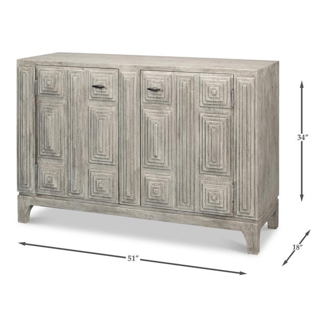 Modern Gray Geometric Sideboard For Sale - Image 9 of 9