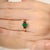 Green 14k Solid Gold Emerald Ruby Past Present Future Ring Size 6.5 For Sale - Image 8 of 15