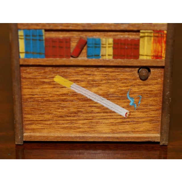 1970s Miniature Folk Art Cigarette and Cigar Dispenser, 1970s For Sale - Image 5 of 14