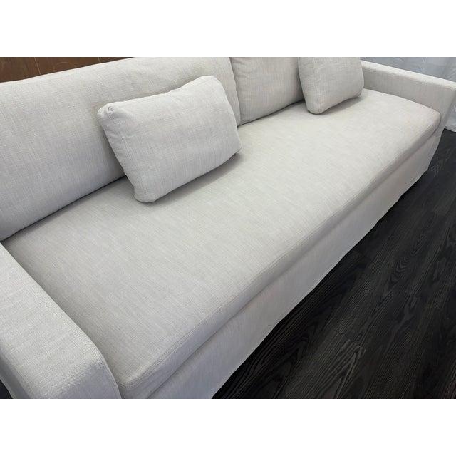 Rh Belgian Track Arm Sofa 9' Luxe Depth | Dove Perennials® Performance Textured Linen Weave | Down-Feather Fill For Sale - Image 18 of 18