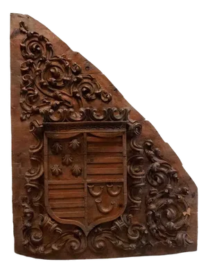 Large 18th Century Pinewood Coat of Arms, Spain