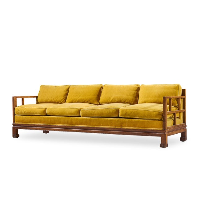 Michael Taylor for Baker Furniture Far East Collection Mid Century Walnut Sofa - Pair For Sale In Chicago - Image 6 of 13