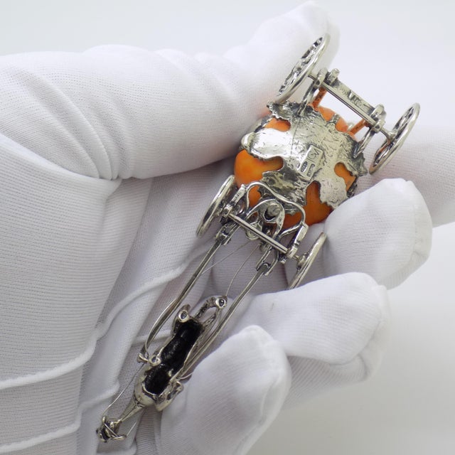 Vintage Italian Silver 800 Cinderella Pumpkin Carriage Figurine by Conti Marco, Arezzo, 1980s For Sale - Image 9 of 13
